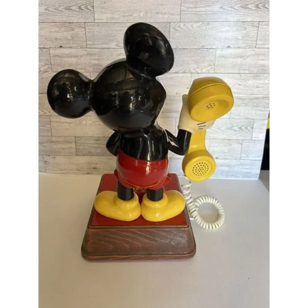 Disney Mickey Mouse Figure Phone Vintage 1976 Push Button‎ Landline Untested